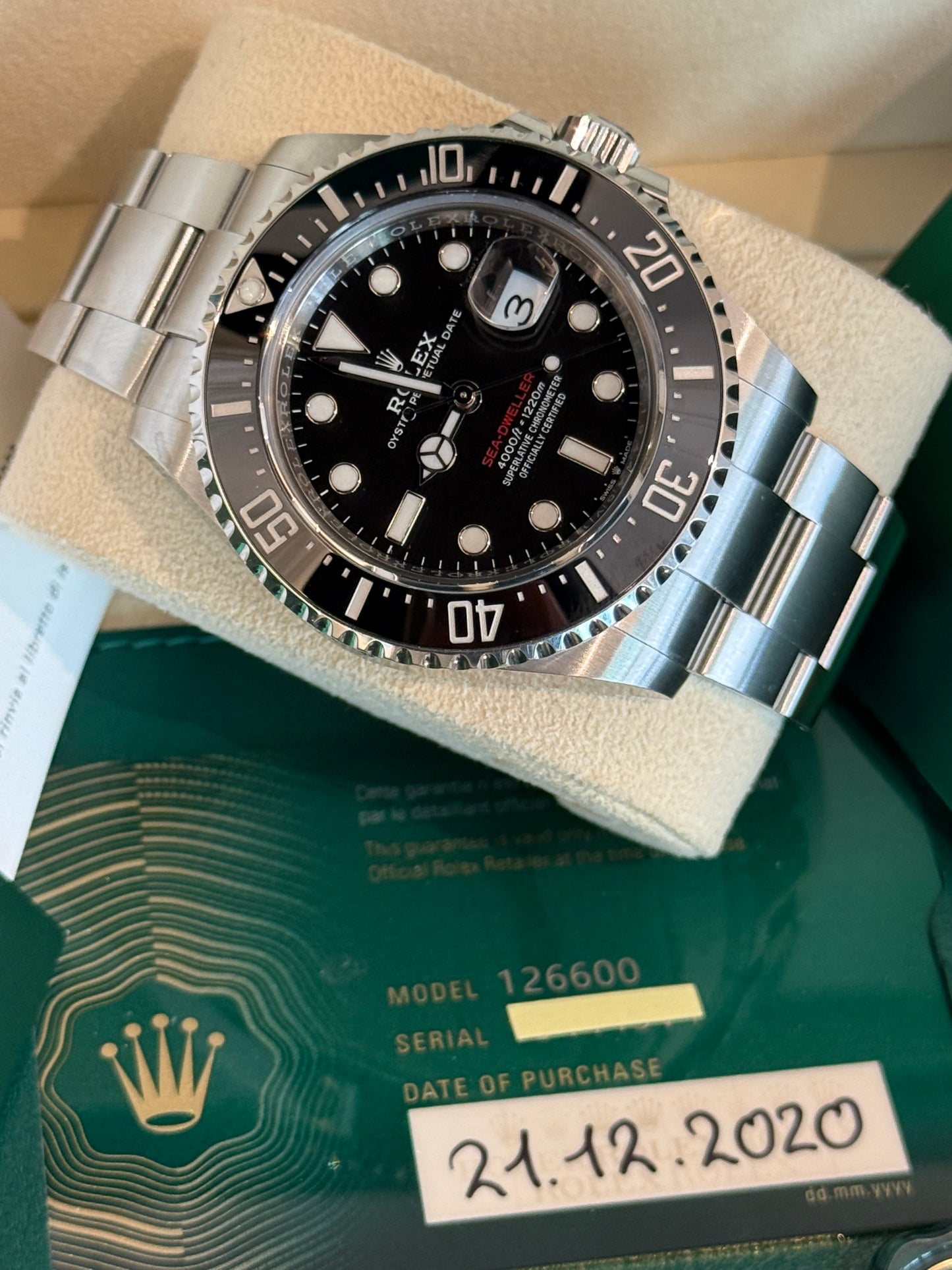 Sea Dweller scritta rossa ref:126600 π43 mm 12/2020
