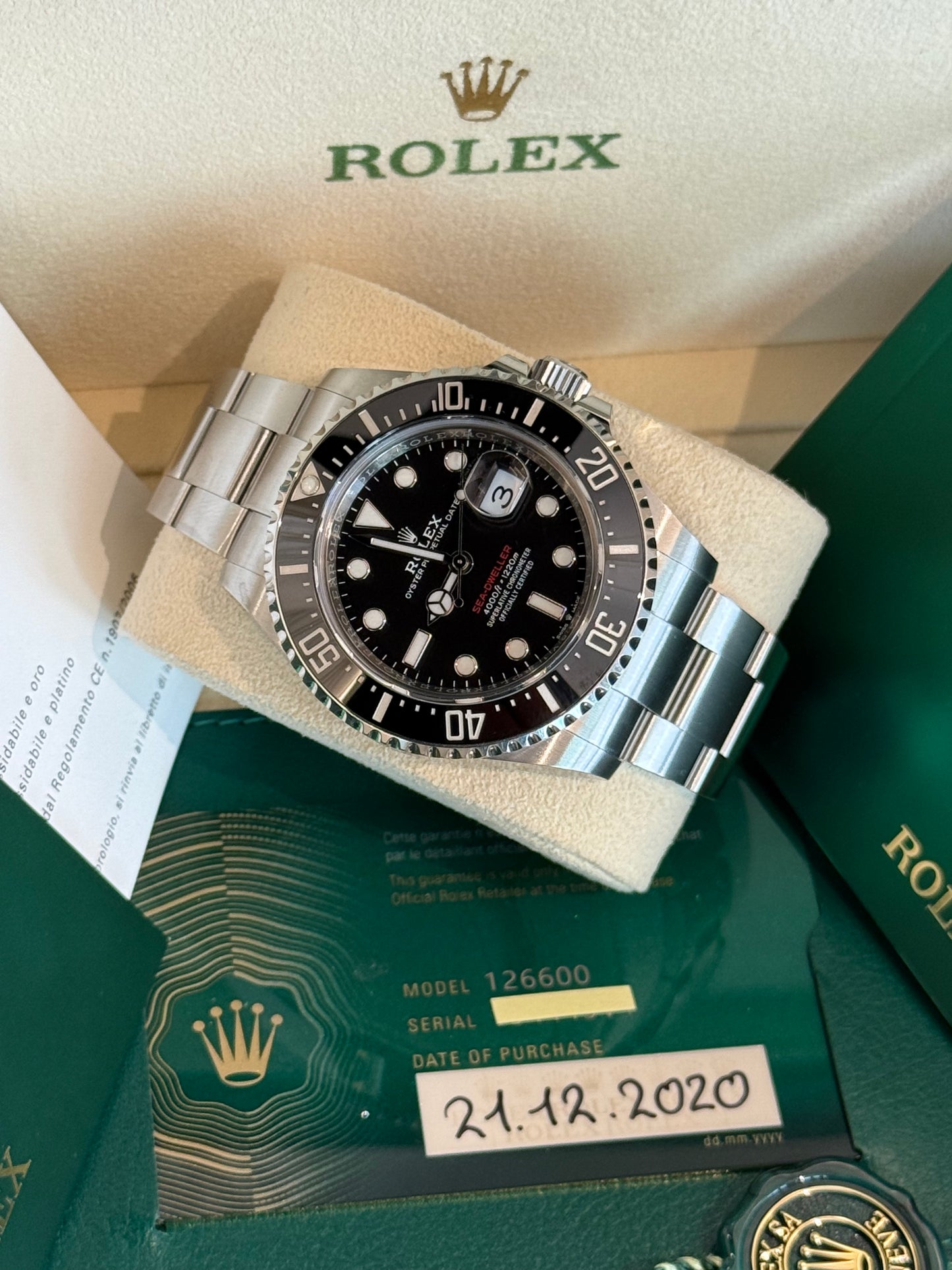Sea Dweller scritta rossa ref:126600 π43 mm 12/2020