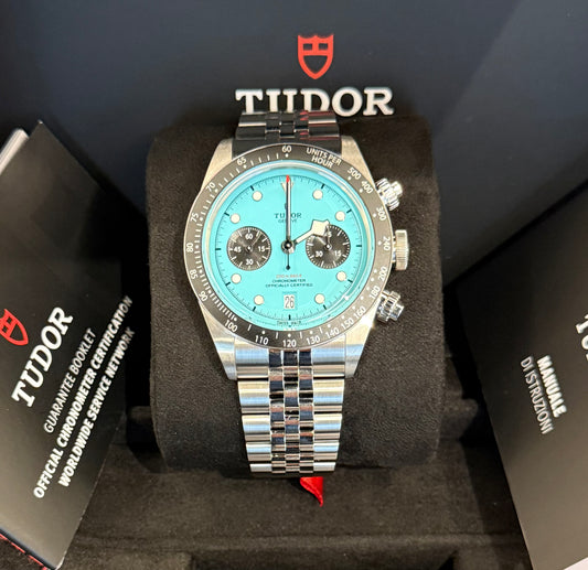 Black Bay Chrono Flamingo Blue 07/2025 nuovo 🩵😍😎